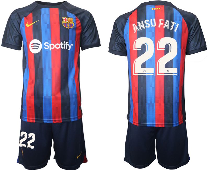 Men 2022-2023 Club Barcelona home blue #22 Soccer Jersey->barcelona jersey->Soccer Club Jersey
